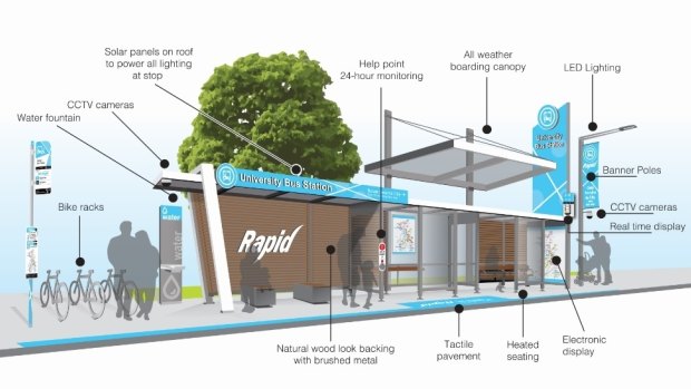 An artist's impression of a Canberra bus stop as part of the Liberal plan