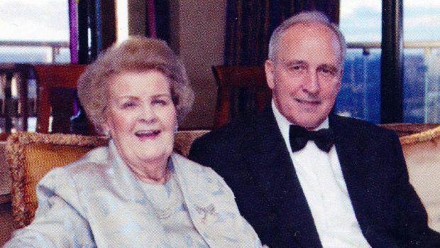 Minnie Keating with her son, former prime minister Paul Keating.