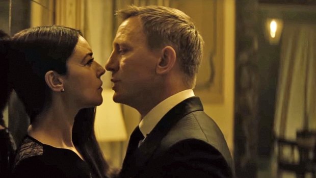 Monica Bellucci with Daniel Craig in Spectre.