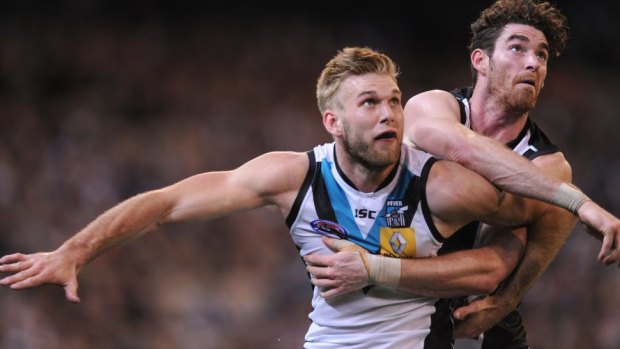 Out for the season: Port's Jackson Trengove.