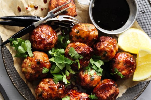 Neil Perry's Japanese-style chicken meatballs.