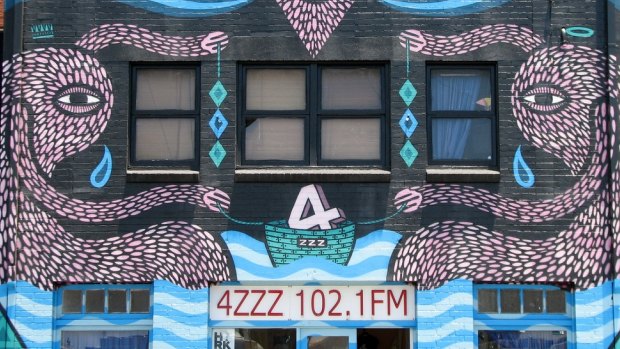 The Beastman mural on Brisbane Radio 4ZZZ in Fortitude Valley, Brisbane.