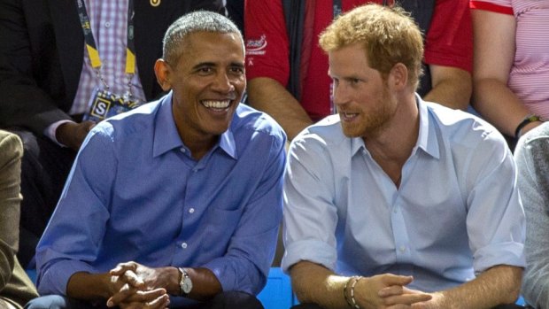 Barack Obama and Prince Harry at the Invictus Games in Toronto in September.