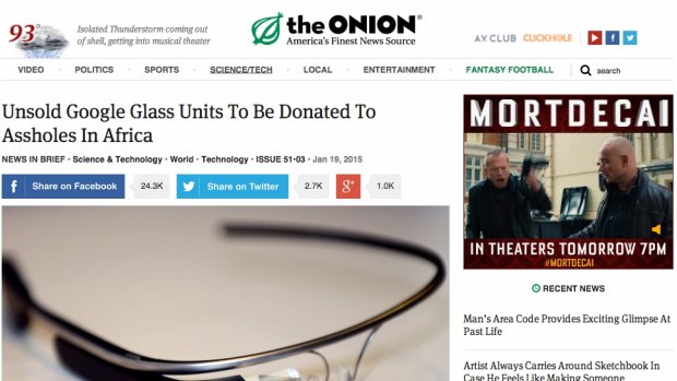 An example of a a fake news story from The Onion.