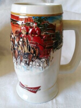 Tez is selling this festive beer stein from the US. She doesn't drink so is puzzled why it was given to her. 