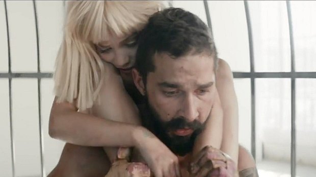 A still from Sia's <i>Elastic Heart</i> video clip, featuring Maddie Ziegler and Shia LaBeouf.