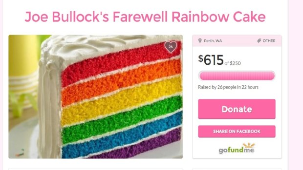 A crowd funding campaign was set up to send senator Joe Bullock a rainbow cake as he vacates his position.