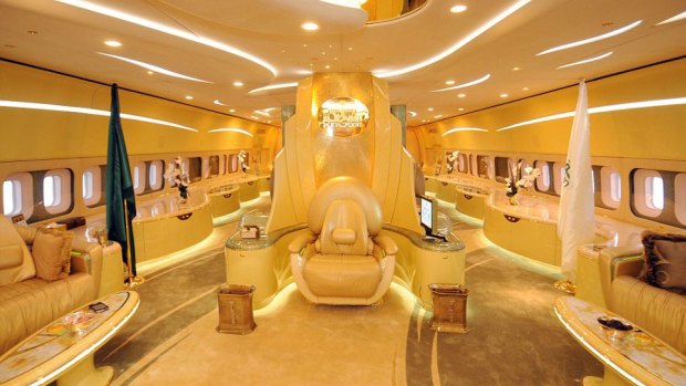 Yes, it's a throne. On a Boeing 747. Belonging to Saudi royal Prince Alwaleed bin Talal Al Saud.