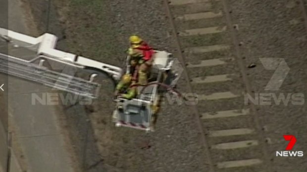 CFA officers at the silo in Trafalgar.