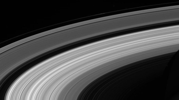 Saturn's rings, as seen from the Cassini spacecraft.