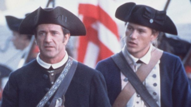 Mel Gibson and Heath Ledger in The Patriot.