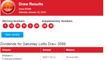 prize divisions saturday lotto