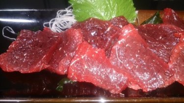 A selection of whale meat.
