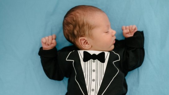 No prizes for assuming the gender of this child. 