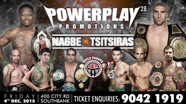 Poster promoting a kickboxing event at Planetshakers' mega-church in Southbank.
