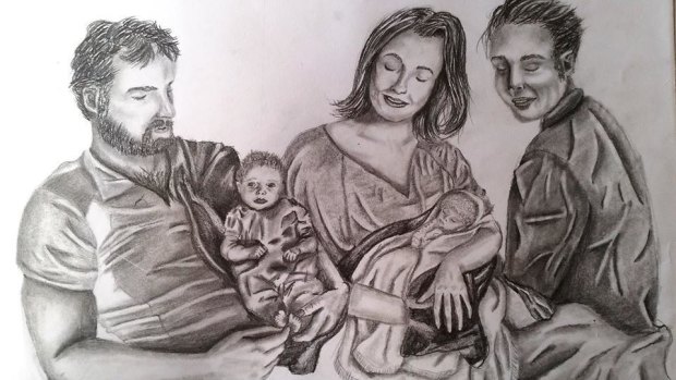 The sketch of her family that brings Kate Henderson to tears. Kate's brother Ben and her daughter both died.