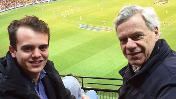 Liberal Party Victorian president Michael Kroger with his controversial protege Marcus Bastiaan.