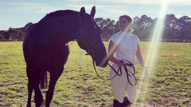 A 2014 horse riding accident left Libby Hopwood lying in the middle of the race track with serious injuries.