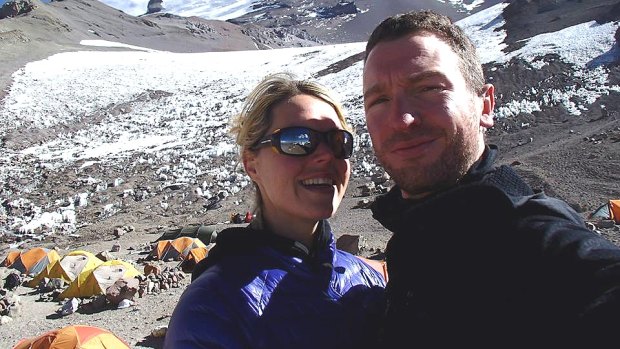 Maria Strydom, who died on a climb to the summit of Mount Everest, with her husband, Robert Gropal.