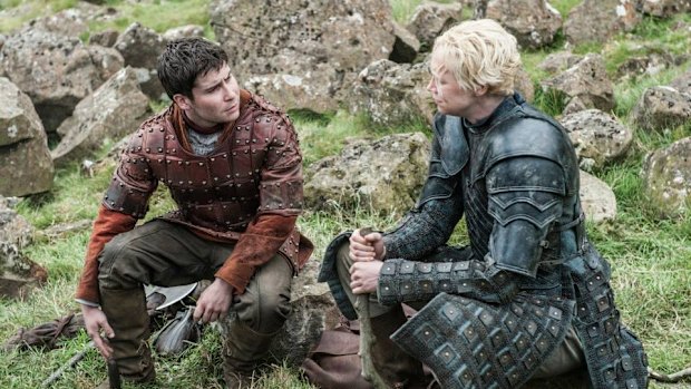 Brienne of Tarth (Gwendoline Christie, right) and Podrick Payne.