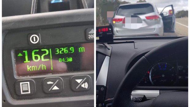 Police recorded the driver traveling at 162km/h.
