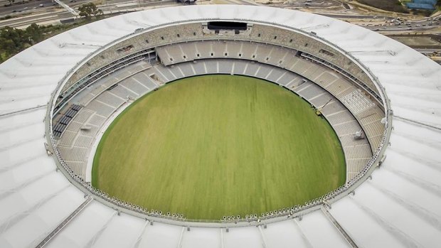 Perth Stadium's lightweight roof covers 85% of seating for AFL fans.
