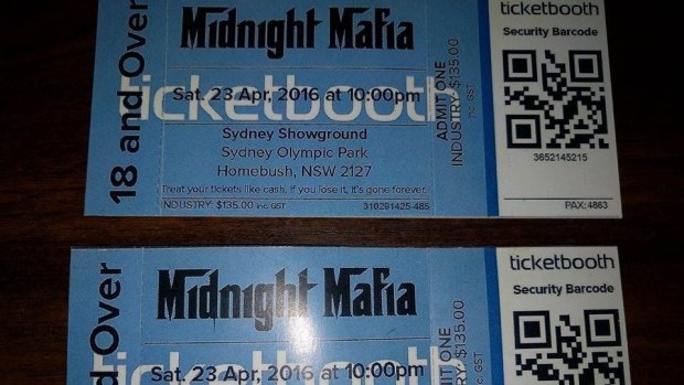 Organisers of the Midnight Mafia dance party posted a warning about fake, dark blue tickets. 