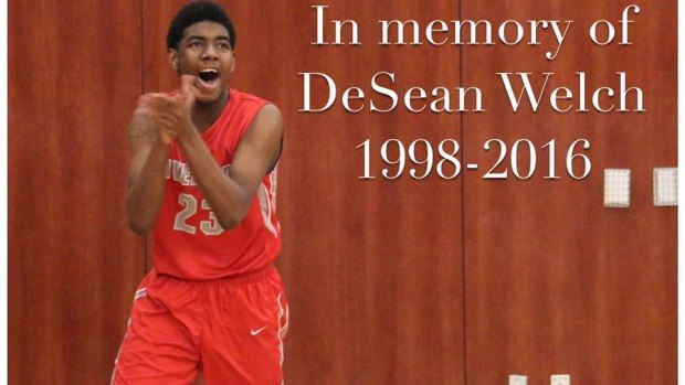 DeSean Welch's school posted a tribute image to the killed teen. 