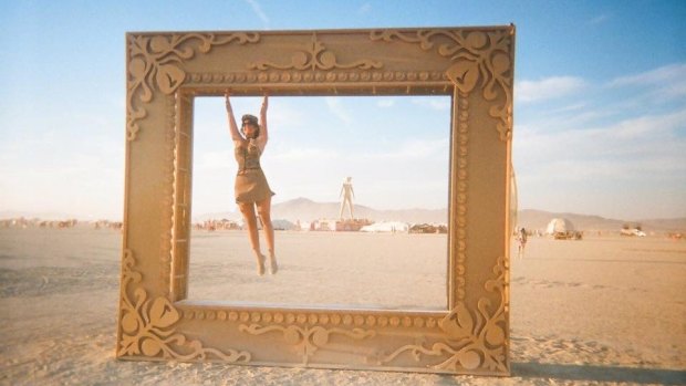 Julia Gutman, from Sydney, at the Burning Man festival in Nevada.