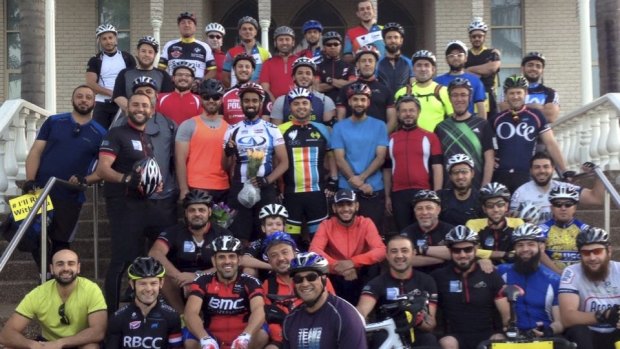 The group rode from Lakemba Mosque to Martin Place in the days after the siege.