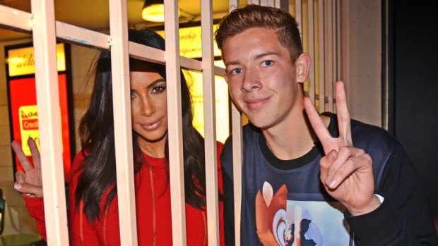 Kim Kardashian West with Sydney paparazzi Jayden Seyfarth, who has spilled the beans on how the reality star keeps herself in the limelight.