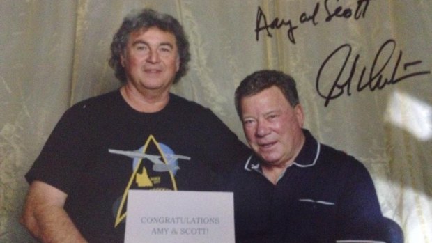 Club President Frank Frangiosa with William Shatner, who played James T. Kirk, Captain of the USS Enterprise, in the Star Trek franchise.