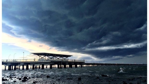 The storm created a dramatic scene at Woody Point.