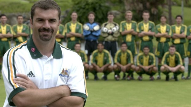 Ange Postecoglou as coach of the Australian under-20 side.