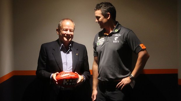 GWS Giants chairman Tony Shepherd with coach Leon Cameron.