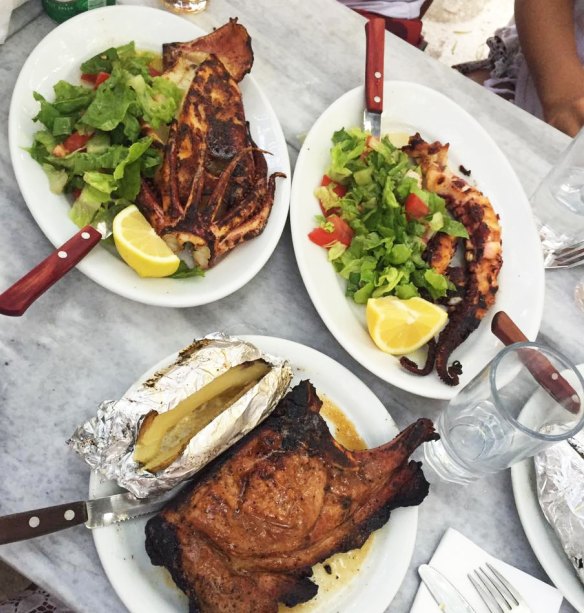 ​Grilled meats and seafood at Kiki's.
