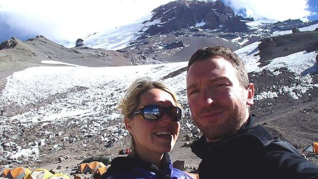 Maria Strydom, who died on a climb to the summit of Mount Everest, with her husband, Robert Gropal.