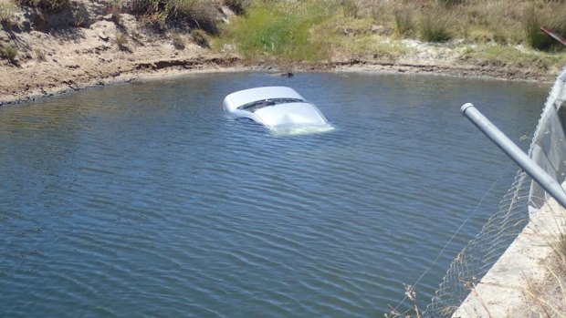 The car sinking. 
