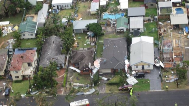 Photos of Kurnell damage from the Westpac Life Save Rescue Helicopter.