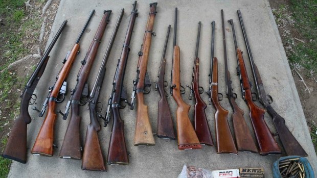 In further raids police siezed a number of firearms and ammunition.