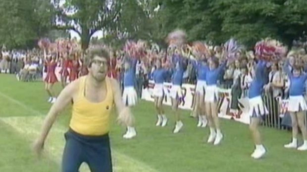 Rolf Harris in the TV show Star Games, shot in Cambridge in 1978.