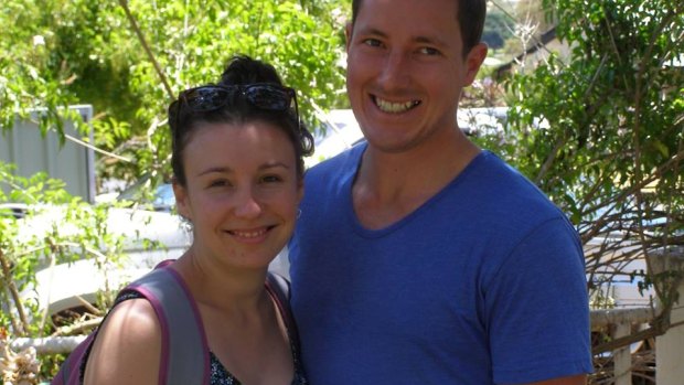 Stephanie Scott and her fiance Aaron Leeson-Woolley.