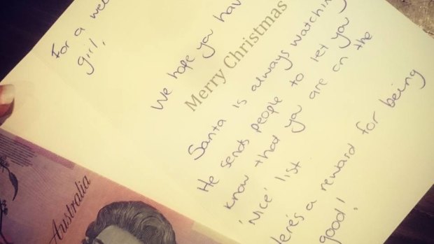 The card Canberra's Latoya Marks gave to a "well-behaved little girl" that has captured the attention of Canberrans online.