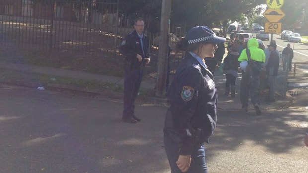 Guildford Public School, which went into lockdown on Wednesday afternoon.