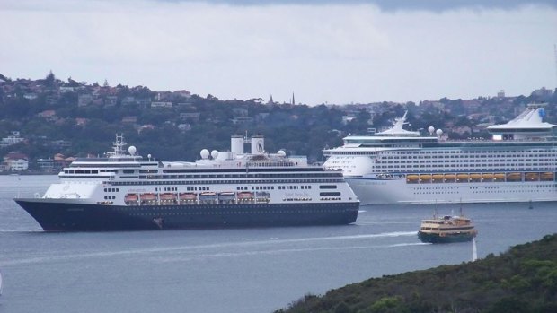 MS Amsterdam came to an unscheduled stop to offload a sick passenger near Manly Cove.