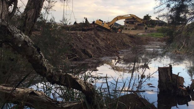 Bulldozing had begun on Carters land before the community realised what was happening. 