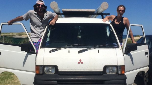 The American tourists planned to travel around Australia for a year in a campervan.