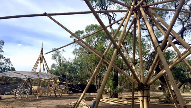 Festival organisers posted photos showing wooden structures being built on site.