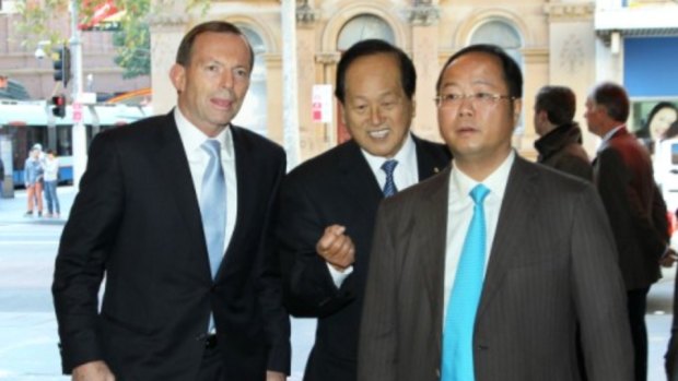 Huang Xiangmo with former prime minister Tony Abbott.