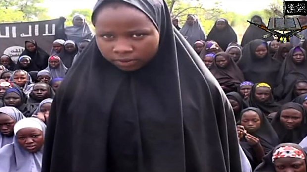 Kidnapped: The Chibok schoolgirls in a video released by Boko Haram. 
